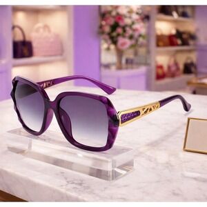Sunglasses Women Purple and Gold Luxury Gradient Shades